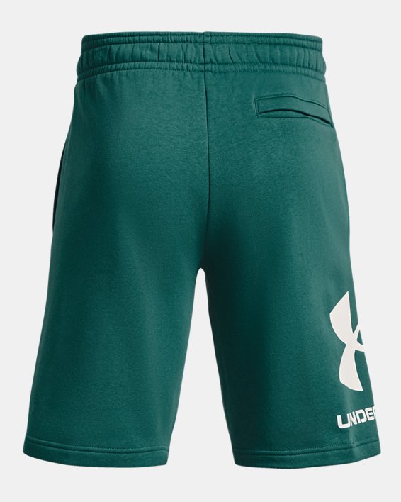 Herren UA Rival Fleece Big Logo Shorts, Green, pdpMainDesktop image number 5